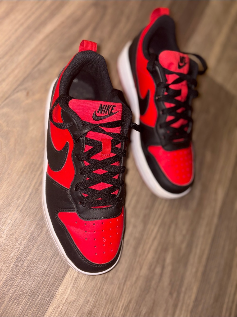 Nike Court Borough Low Recraft Bred Red Black Youth Size 5.5 Y
